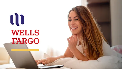 mujer sonriendo y usando computadora con
Préstamo personal de Wells Fargo